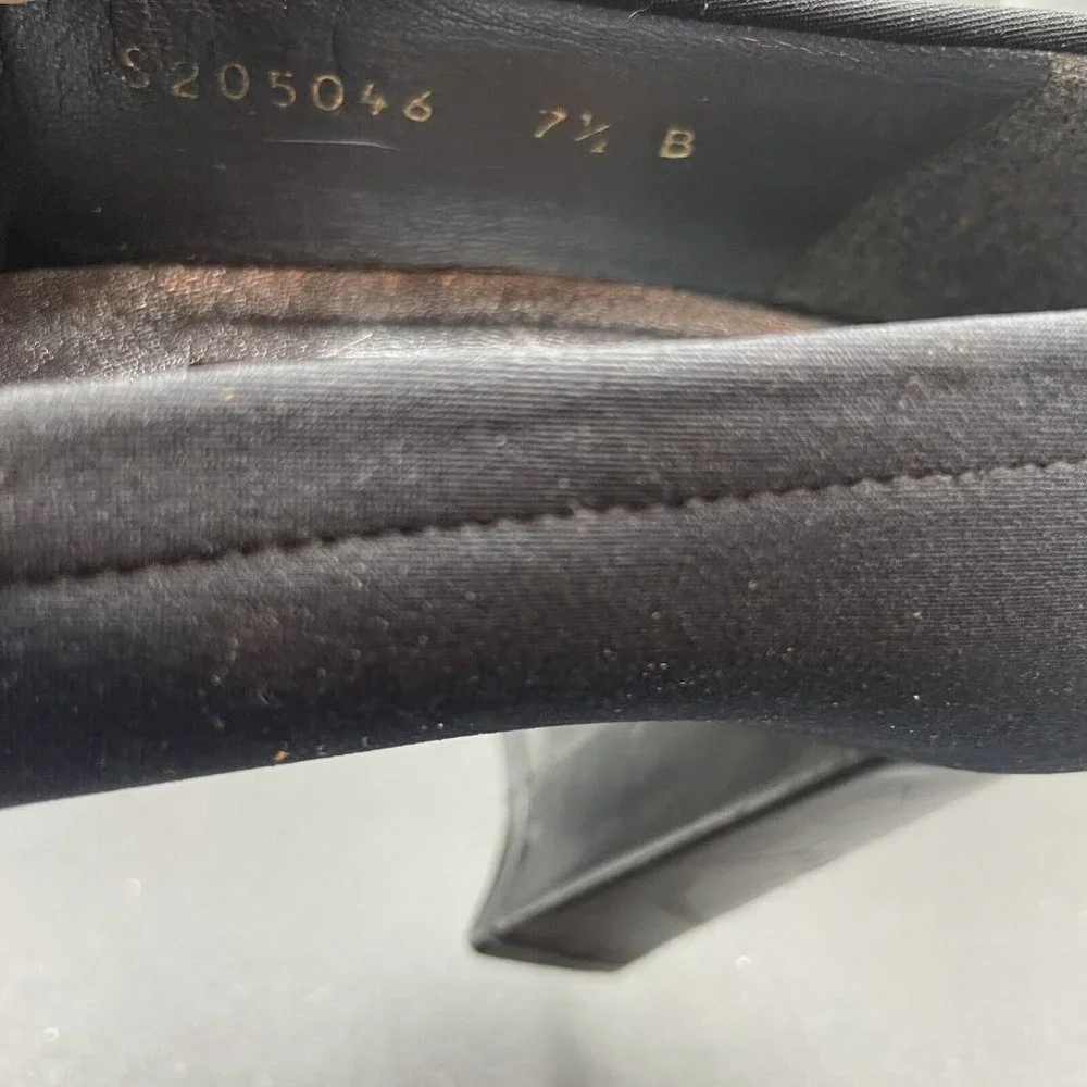 Stuart Weitzman Heels Womens 7.5 B Gore-Tex Rainaway Pumps Black Square Toe - Picture 7 of 7